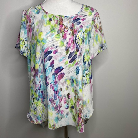Spense Tops - Spense Multicolor Abstract Print Top